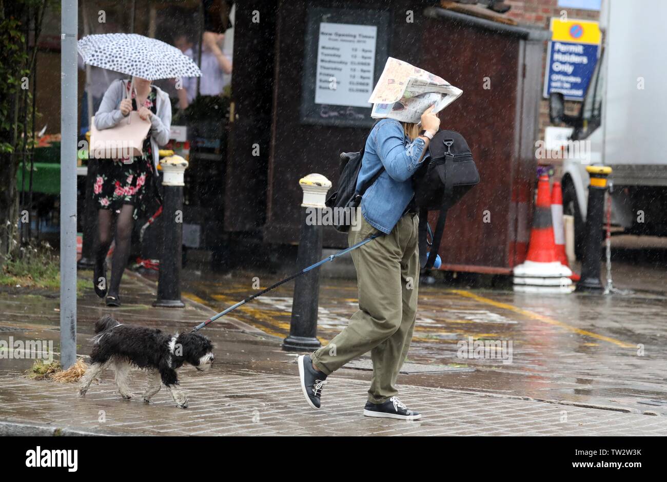 Wet Weather North London near East Finchley tube station today 18.6.19