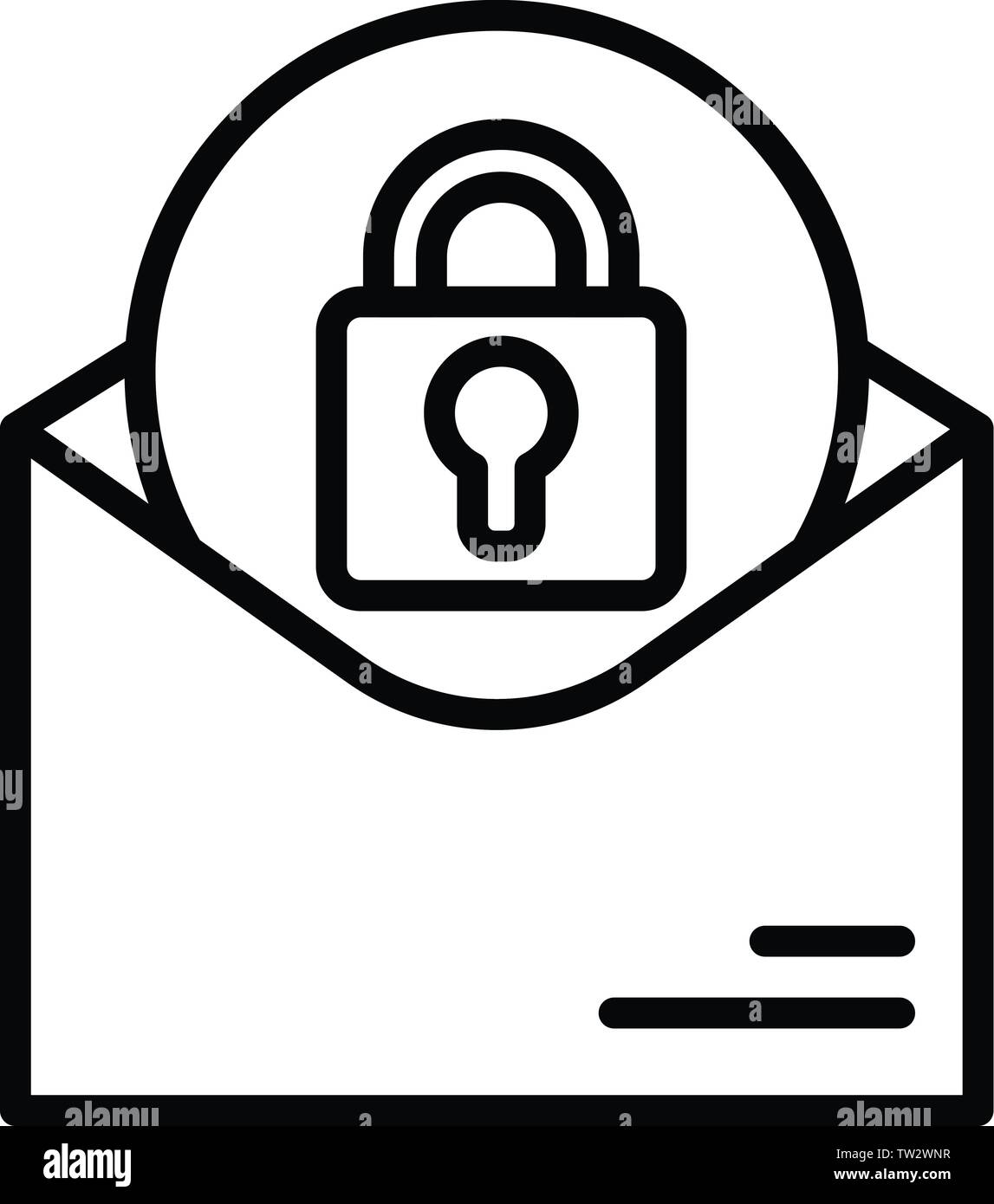 Locked folder icon, outline style Stock Vector Image & Art - Alamy