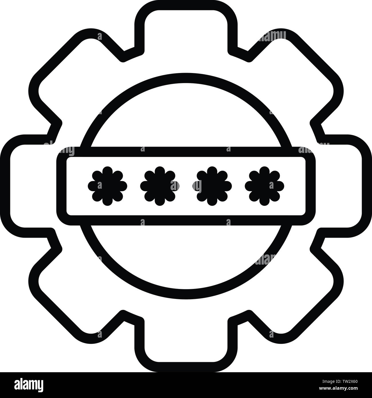 Gear password icon, outline style Stock Vector Image & Art - Alamy