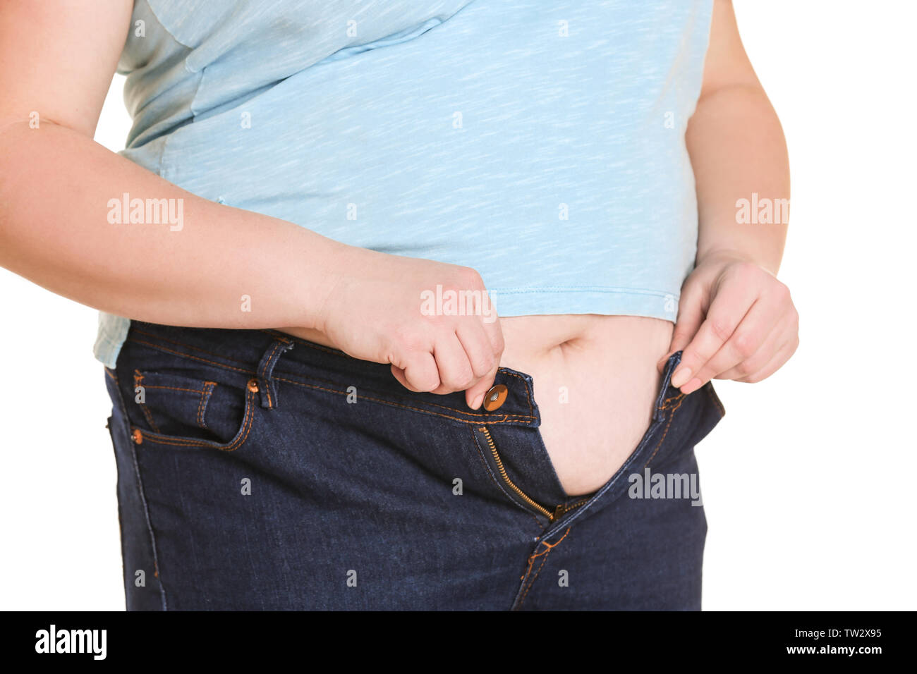 Overweight woman tight jeans body hi-res stock photography and images -  Page 4 - Alamy