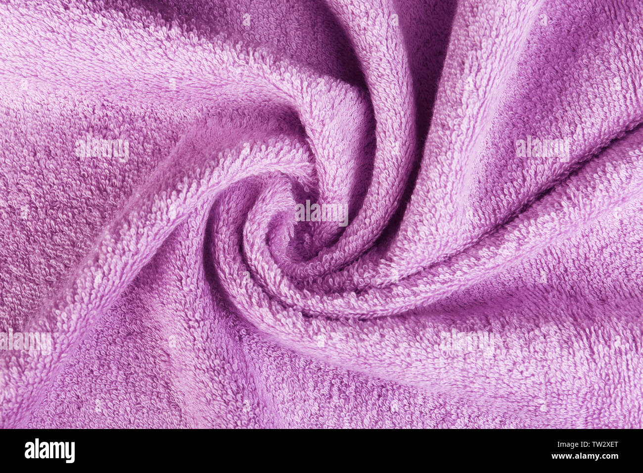 Lilac terry cloth texture, closeup Stock Photo