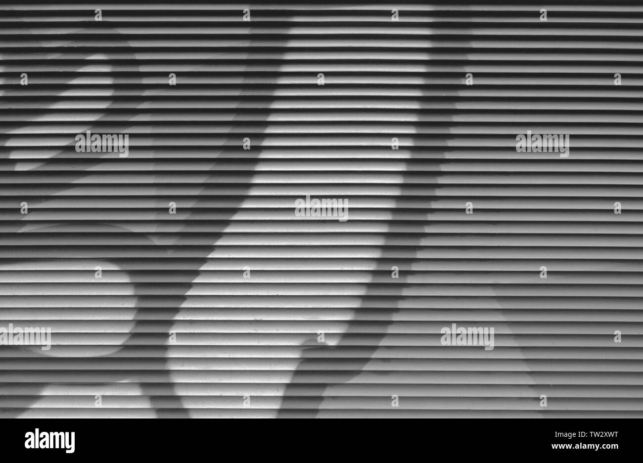 Urban Background Of Horizontal Stripes Of Blinds Or Garage Roll Shutters Wth Gray Abstract Graffiti Painting Stock Photo Alamy