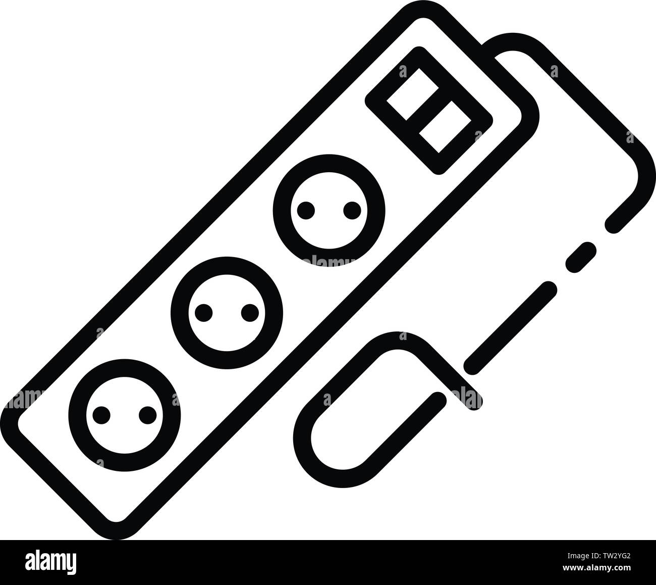 Connection multi socket extension Black and White Stock Photos & Images ...