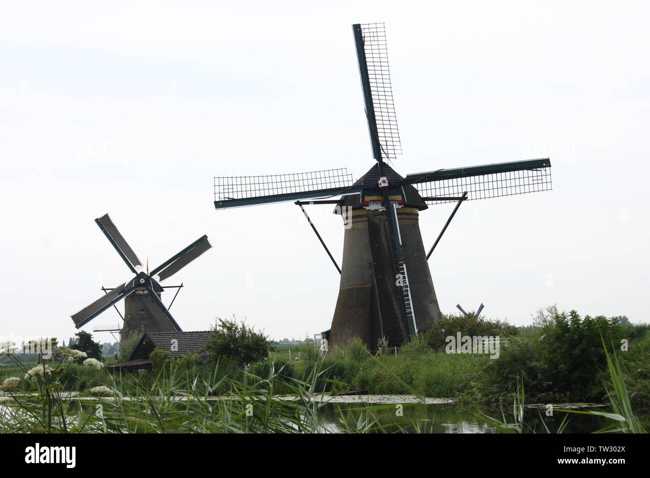 A beautiful, old, historic windmill, with four wings Stock Photo