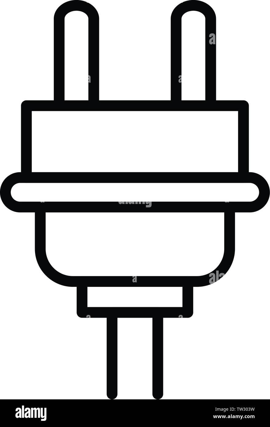 Plug cable icon, outline style Stock Vector