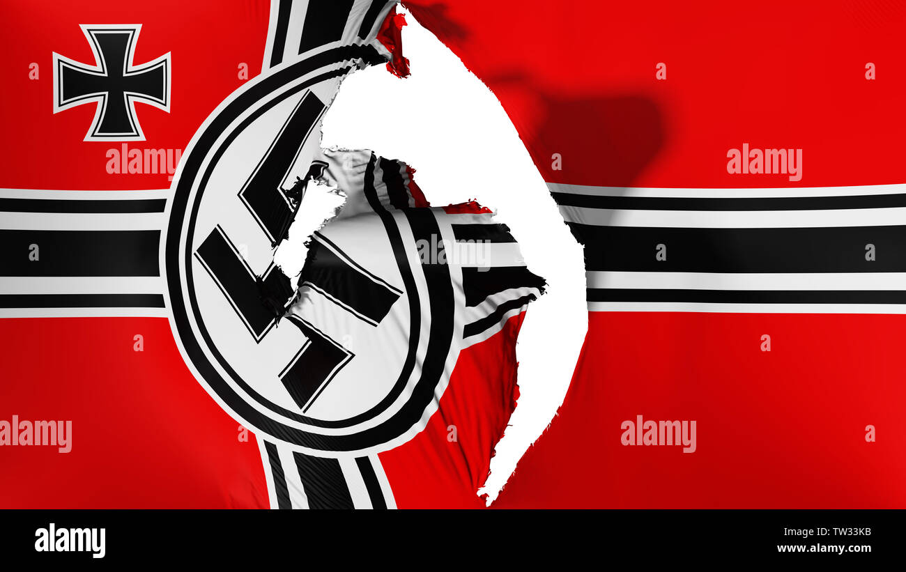 Damaged Germany Nazi flag Stock Photo