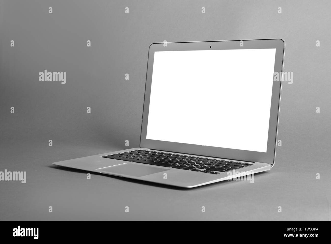 Modern gray laptop on hi-res stock photography and images - Alamy