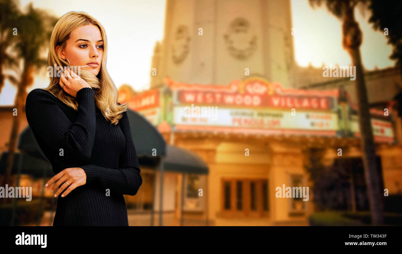 Once Upon a Time ... in Hollywood (2019) directed and written by Quentin Tarantino set in 1969 as Hollywood’s Golden Age draws to a close and starring Margot Robbie as Sharon Tate. Stock Photo