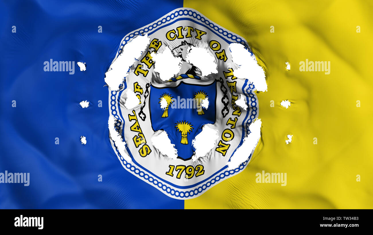 Trenton capital city flag with a small holes Stock Photo Alamy