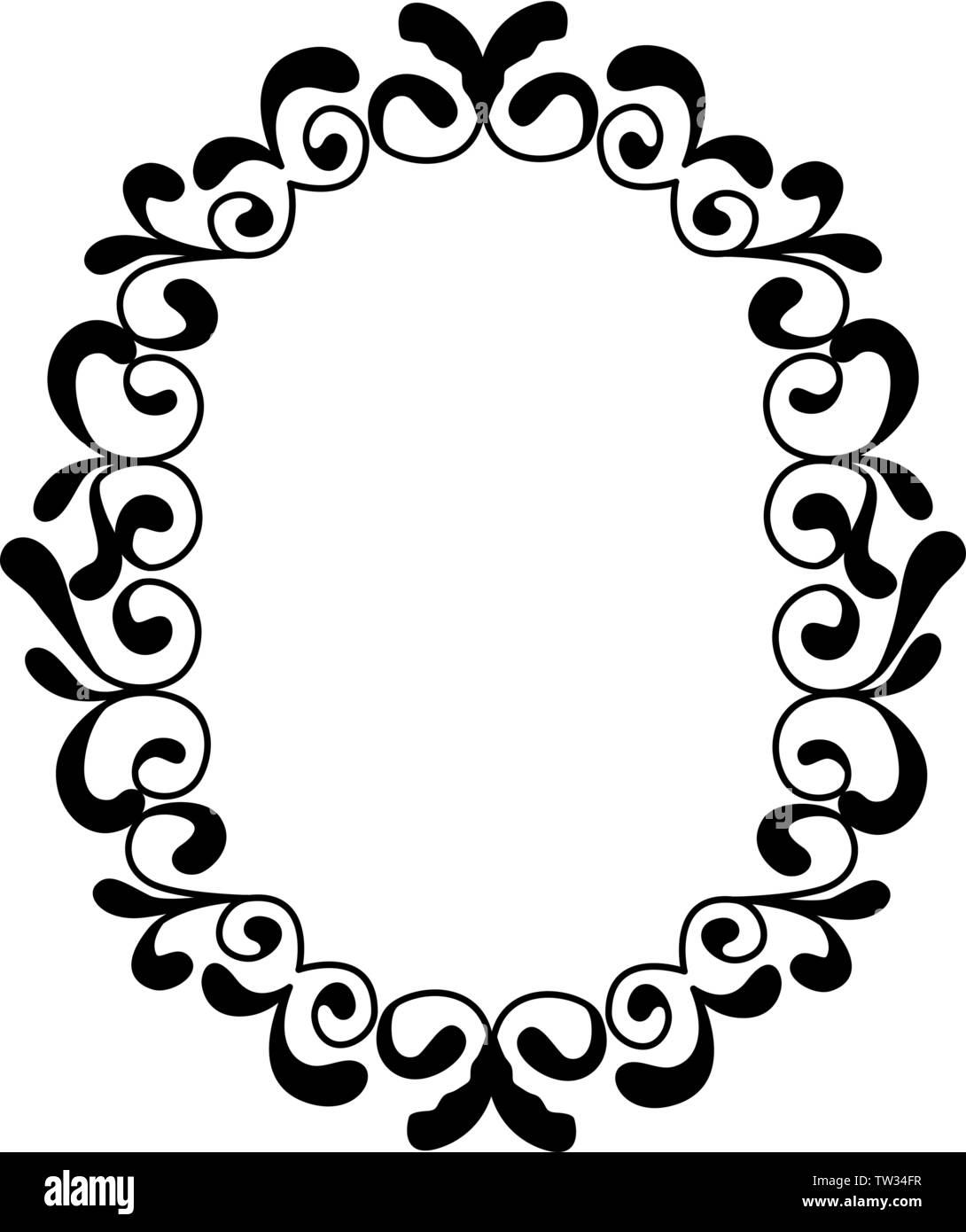 Vector vintage border frame engraving with retro ornament Stock Vector