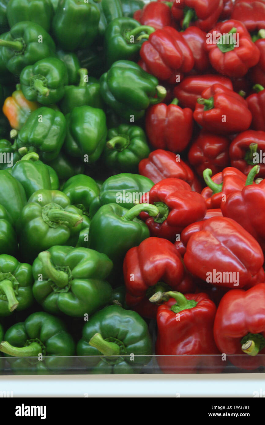 Bell peppers selling at a market stall Stock Photo - Alamy