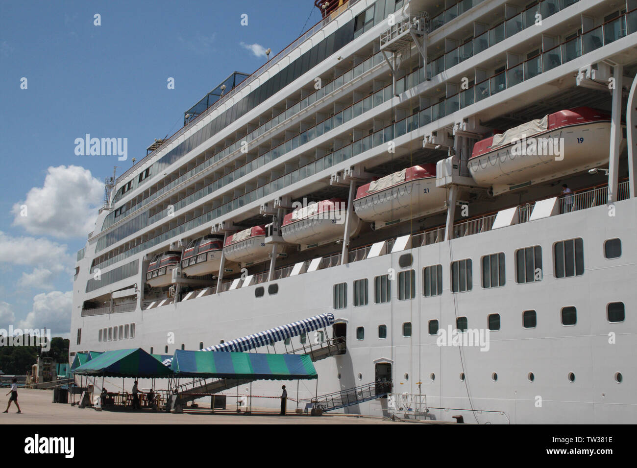 Cruise moored at the dock, Phuket, Thailand Stock Photo