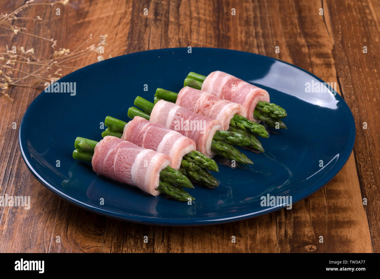 Bacon asparagus roll Stock Photo Alamy