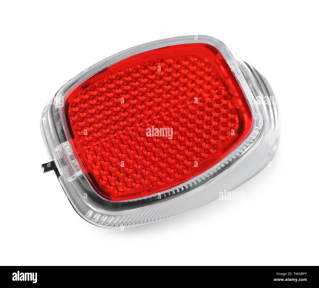 Bicycle light reflector on white background Stock Photo Alamy
