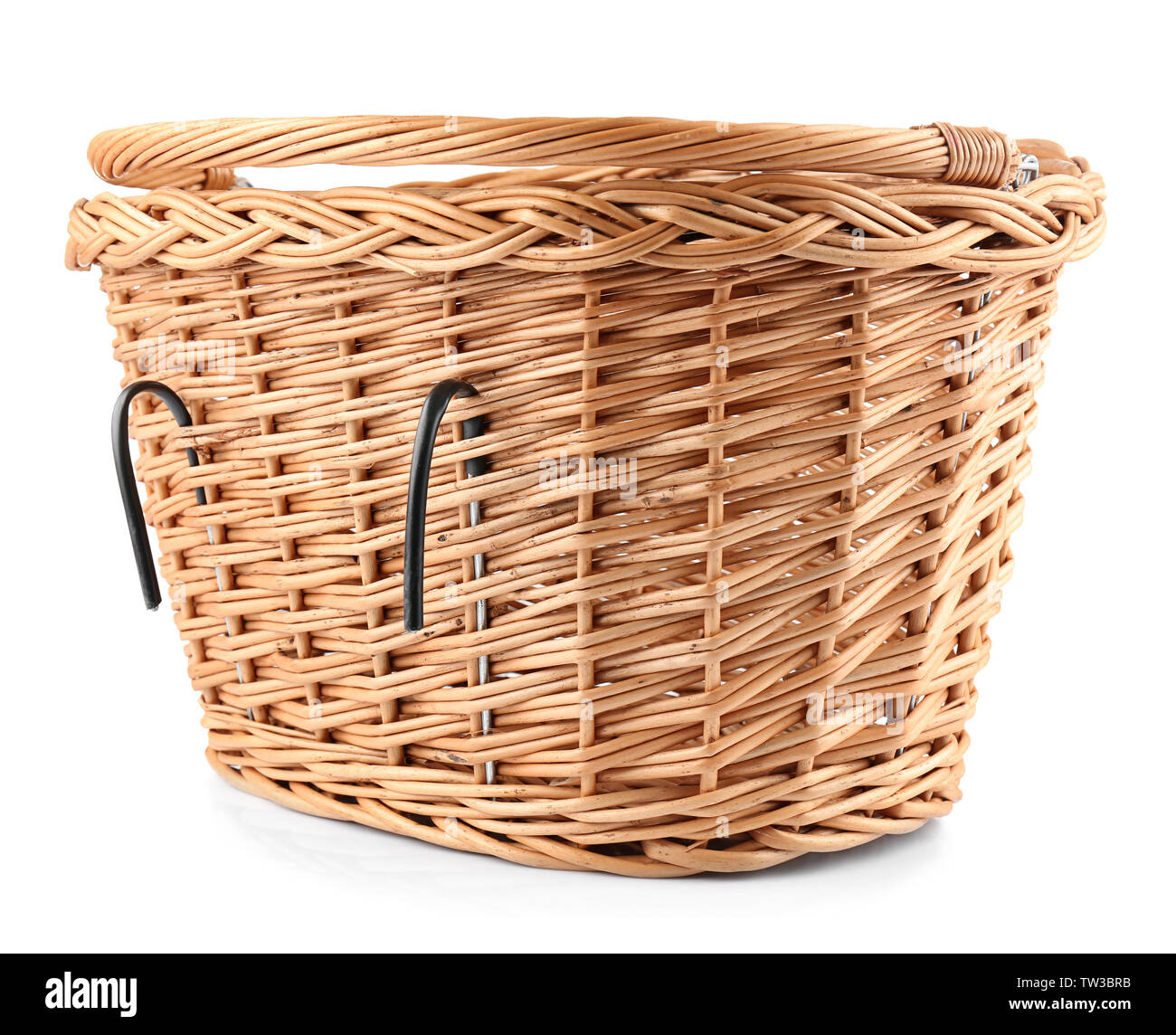 Bicycle basket on white background Stock Photo - Alamy