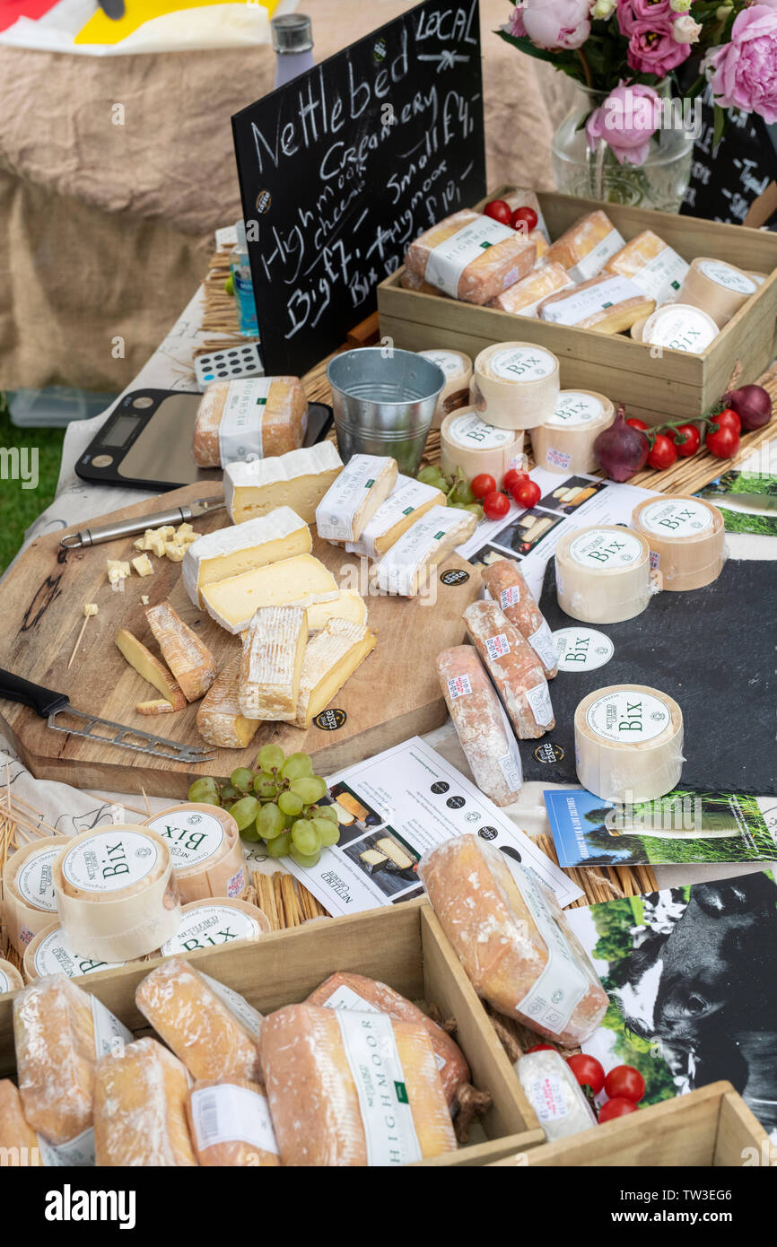 Nettlebed creamery cheese stall at Stonor Park food festival. Stonor, Henley-on-Thames, Oxfordshire, England Stock Photo