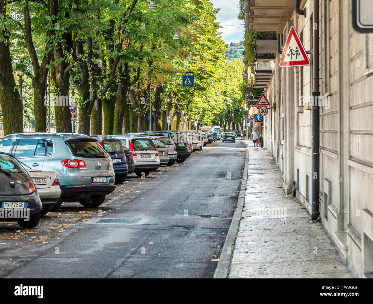 VERONA, ITALY AUGUST 26, 2018 Industrial background, empty urban