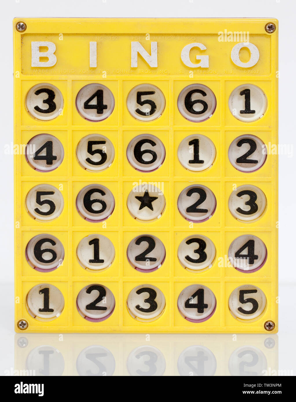 Old Vintage 1970s Pop O Matic Bingo Score Board Stock Photo