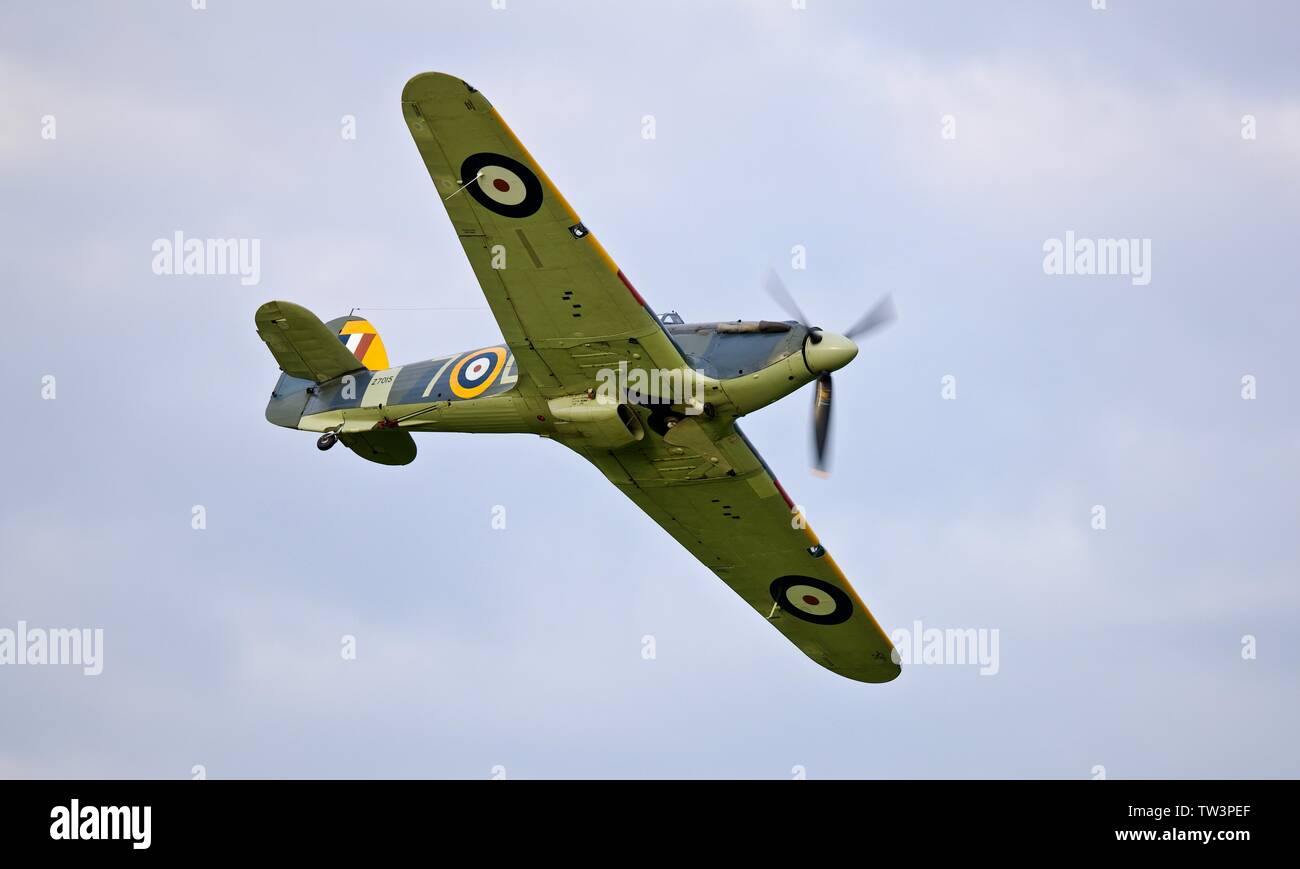 1941 Hawker Sea Hurricane “Z7015” at the Shuttleworth Evening Airshow on the 18th May 2019 Stock Photo