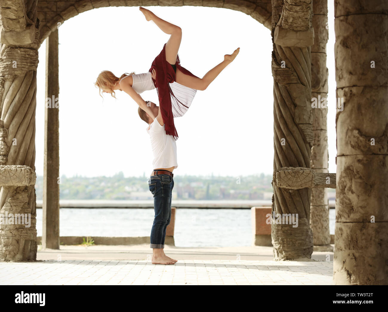 Passionate couple dancing outdoors Stock Photo - Alamy