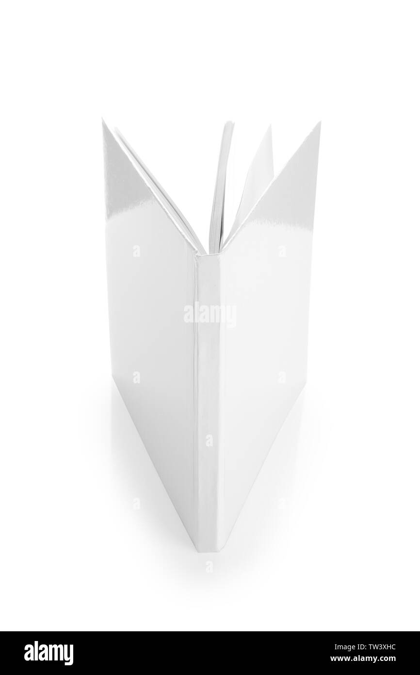 Book with blank cover on white background Stock Photo - Alamy