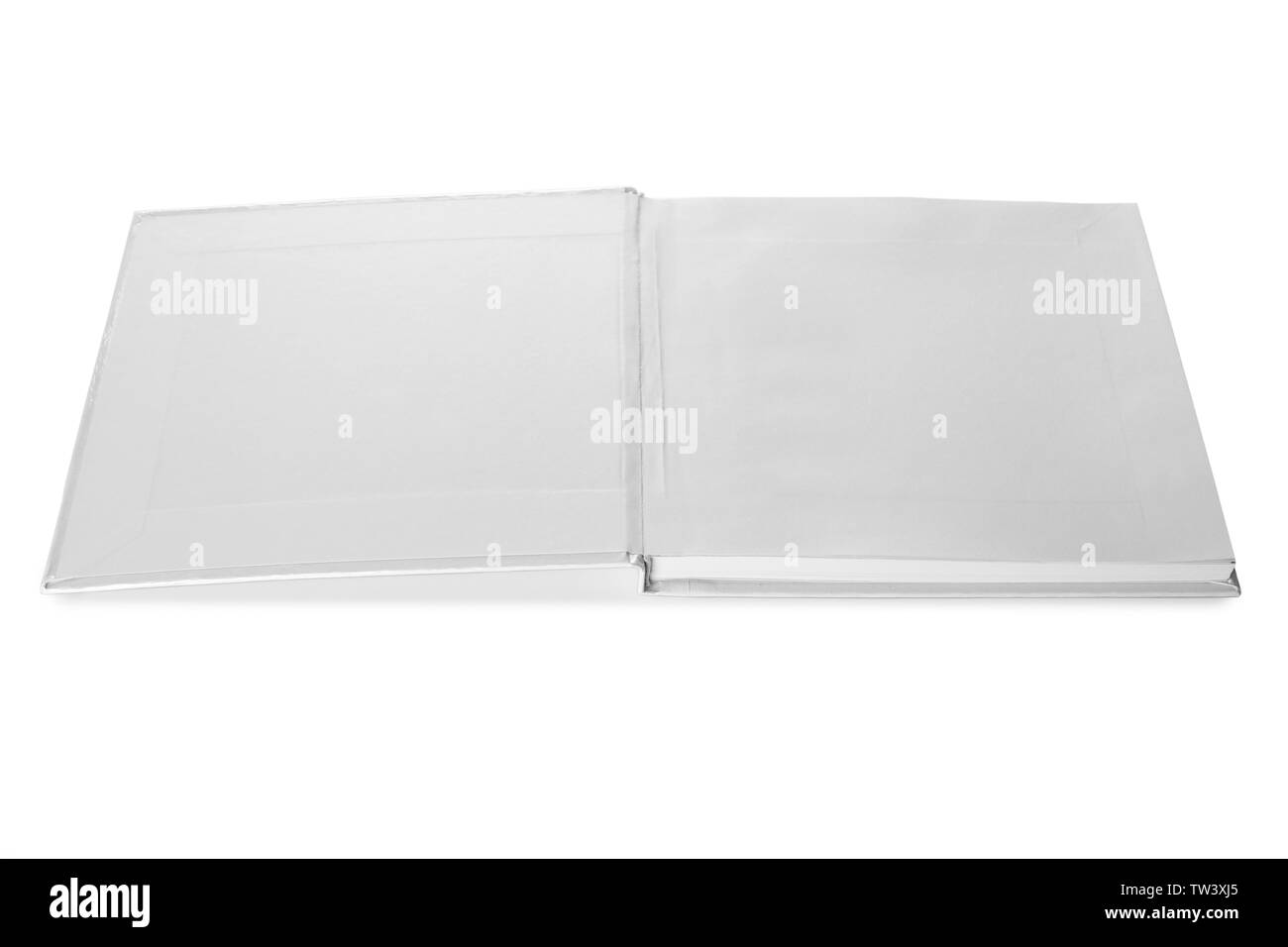 Blank pages of opened book on white background Stock Photo Alamy