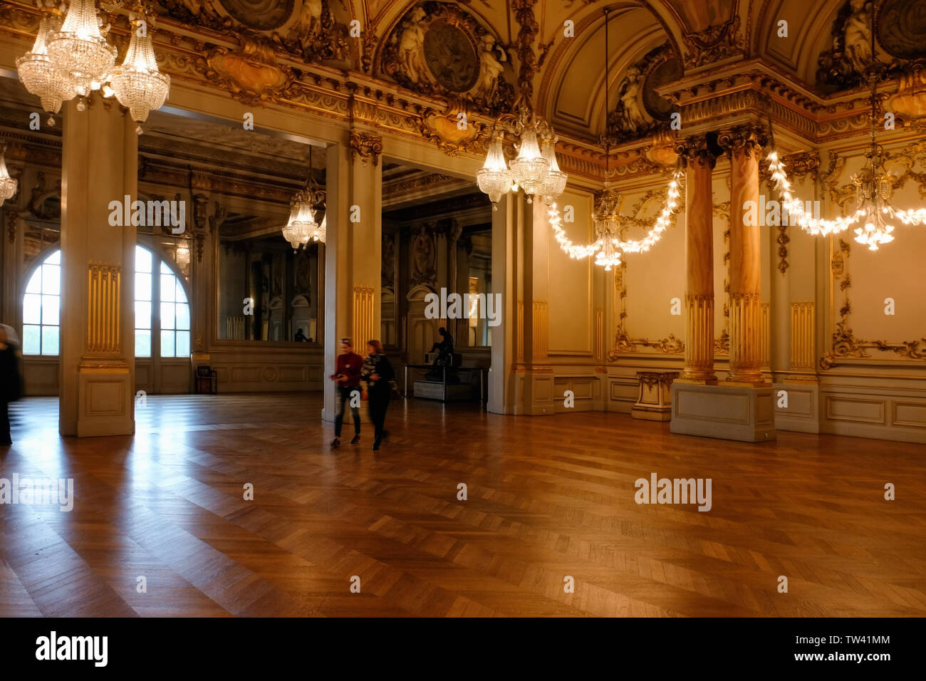 PARIS, FRANCE - APRIL 27, 2017: Interior of ballroom in famous Orsay ...
