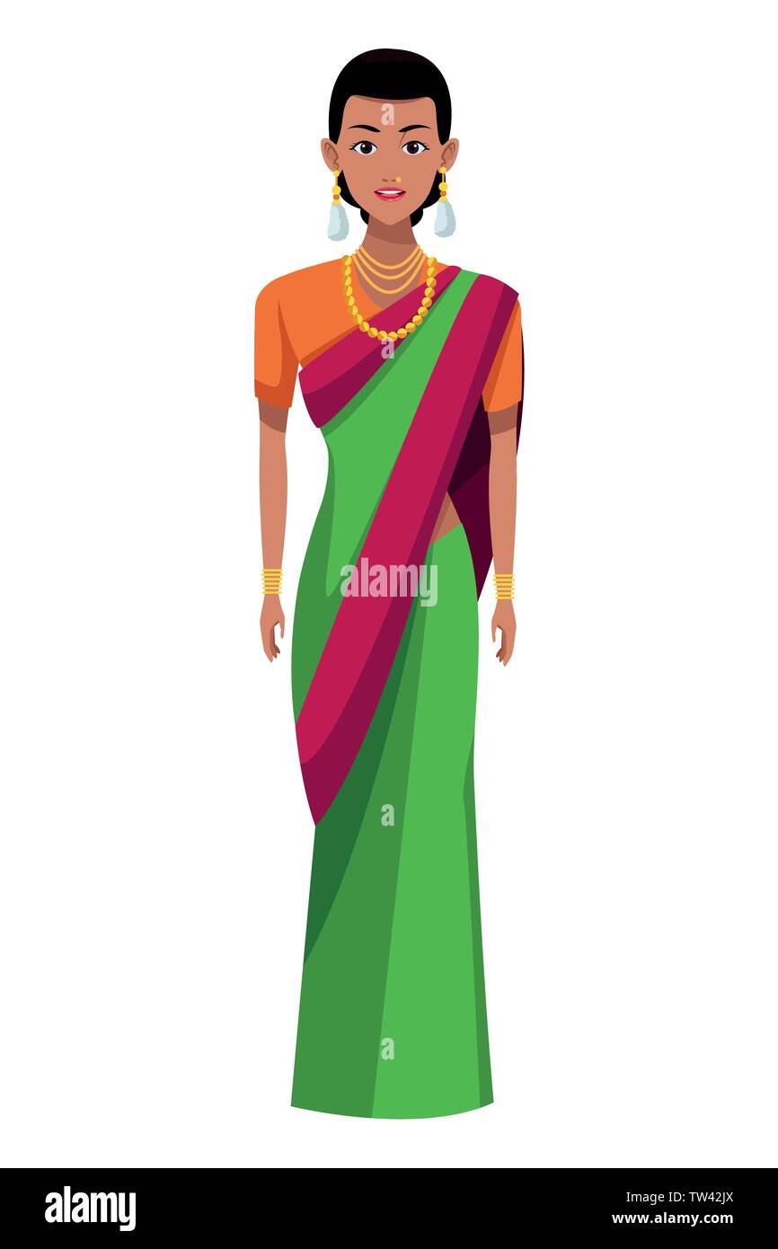 indian woman wearing traditional hindu clothes Stock Vector Image & Art ...