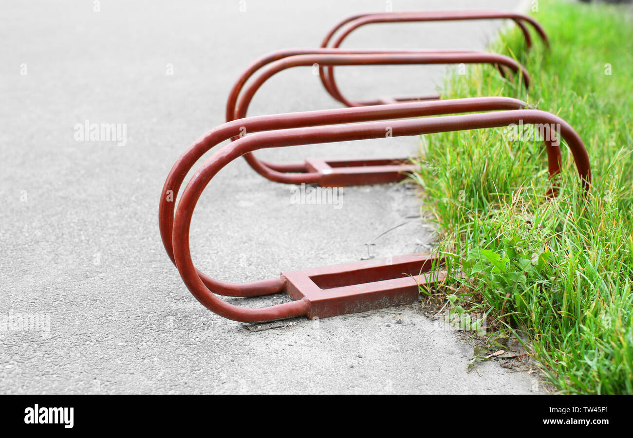 Empty metal bike racks hi-res stock photography and images - Alamy