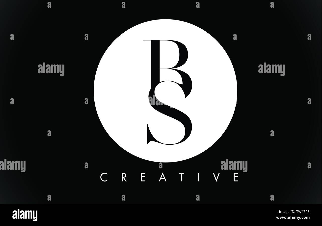 BS Letter Design Logo with Black and White Colors Trendy Vector ...