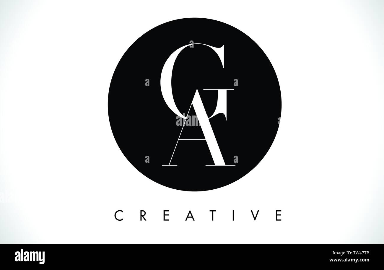 GA Letter Design Logo with Black and White Colors Trendy Vector ...