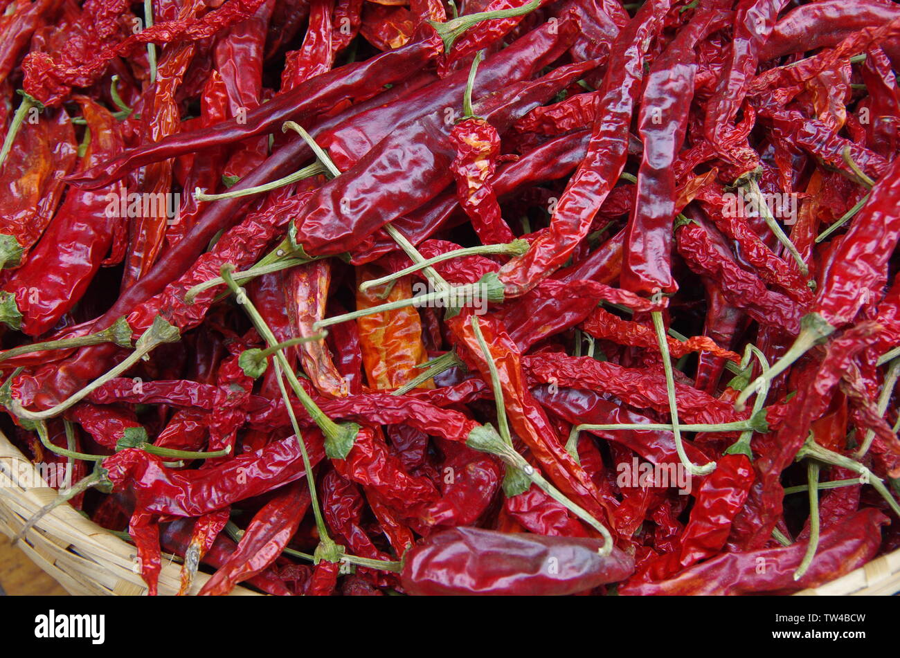 Dry red peppers Stock Photo - Alamy