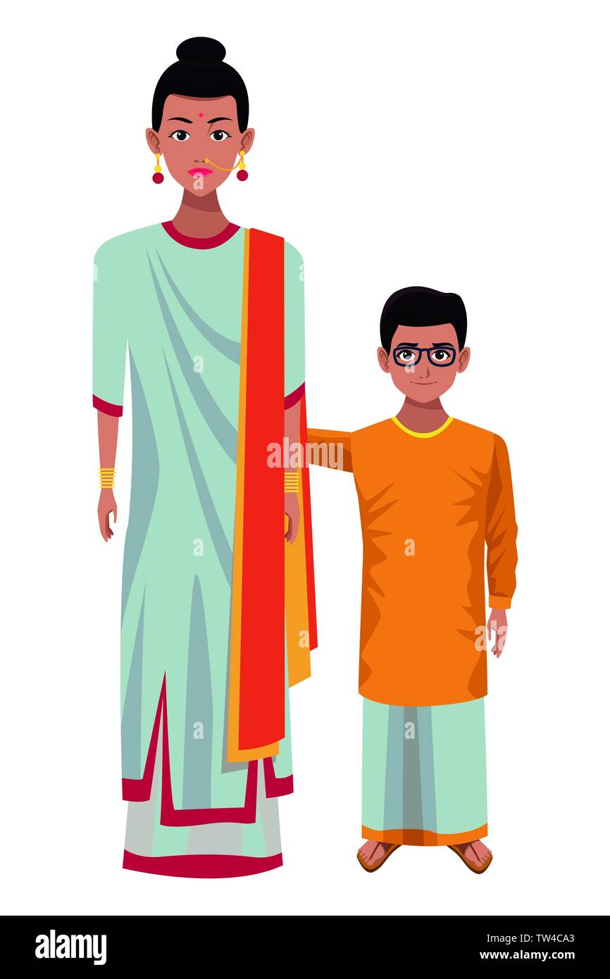 indian family avatar cartoon character Stock Vector Image & Art - Alamy