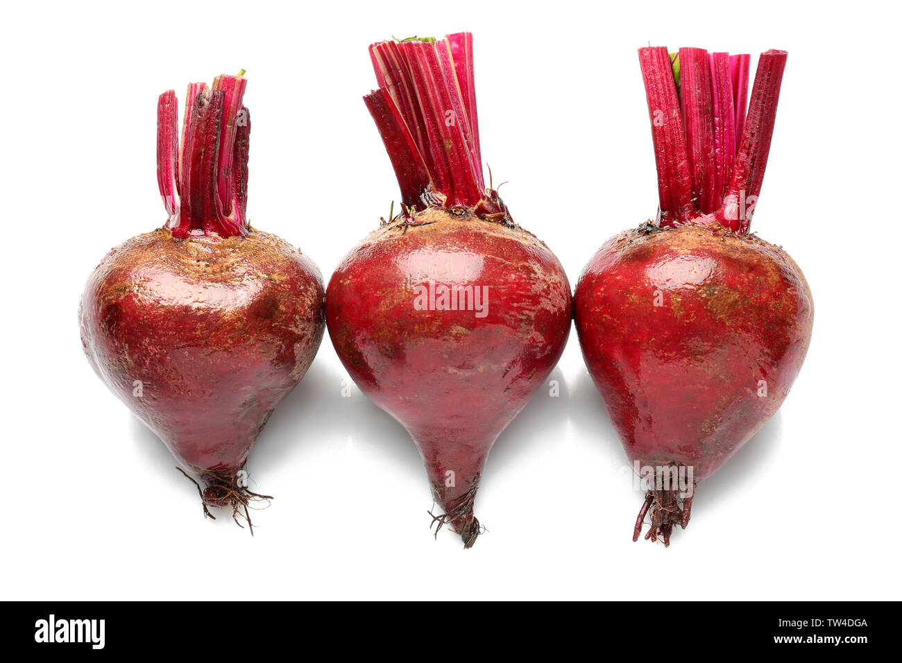 Delicious ripe beets on white background Stock Photo