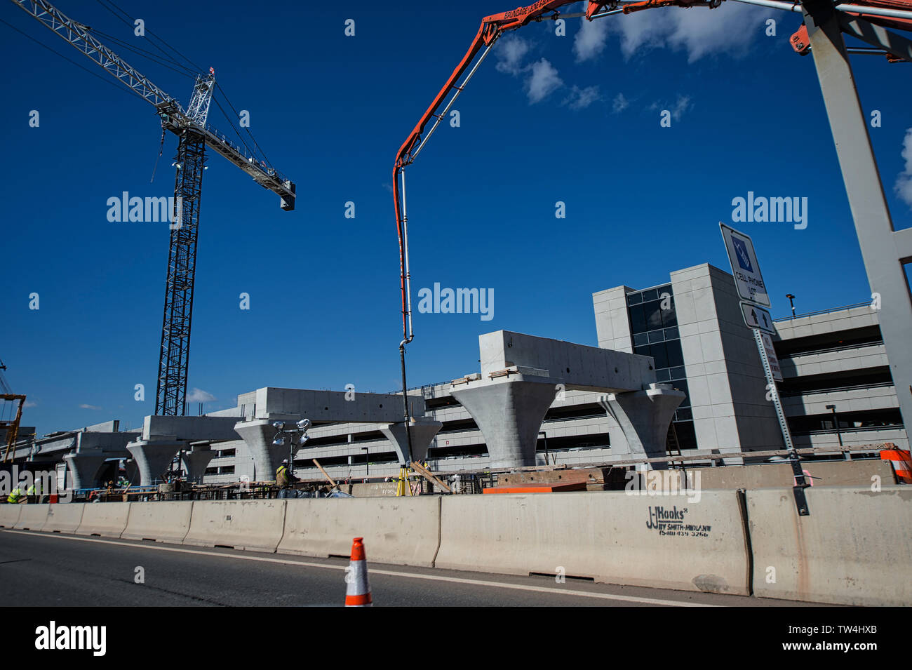 UNITED STATES - 02-13-2017: Future Metro Dulles Station at  Dulles International Airport. The Metro Silver Line’s capital costs are almost double what Stock Photo