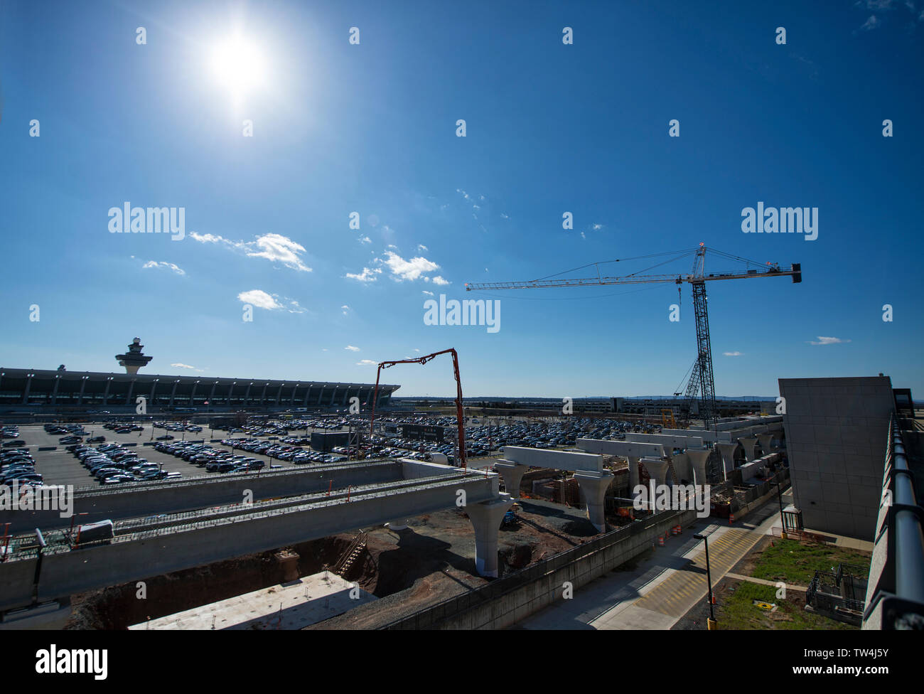 UNITED STATES - 02-13-2017: Future Metro Dulles Station at  Dulles International Airport. The Metro Silver Line’s capital costs are almost double what Stock Photo