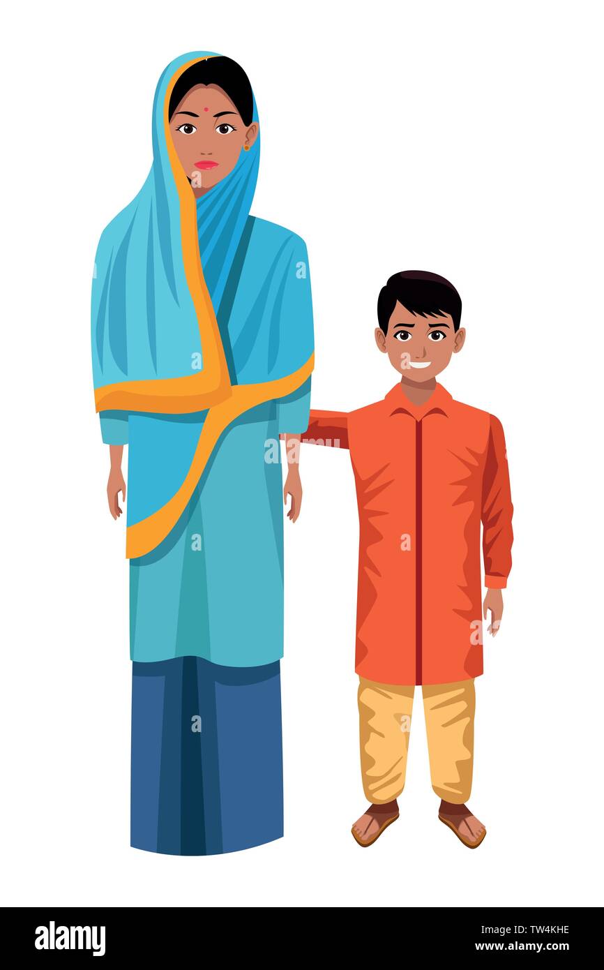 indian family avatar cartoon character Stock Vector Image & Art - Alamy