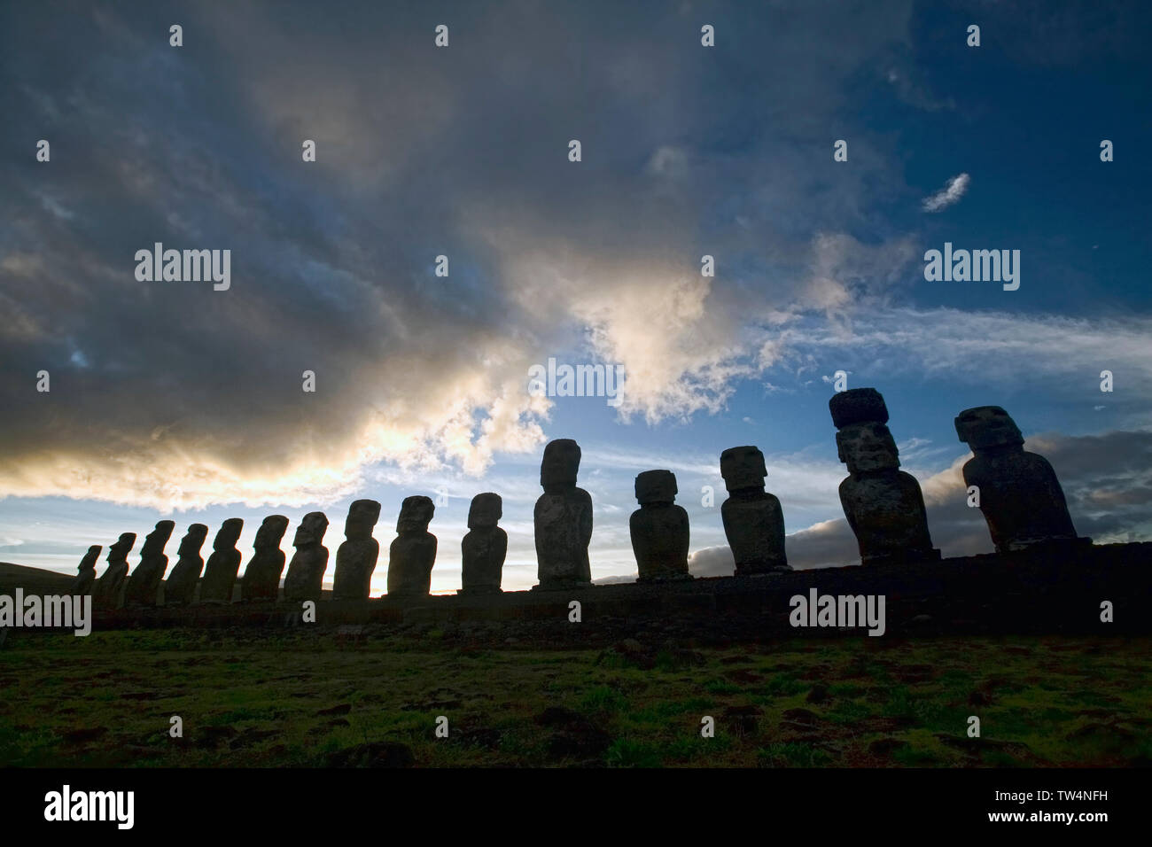 Ahu Tongariki Rapa Nui Easter Island Chile Stock Photo