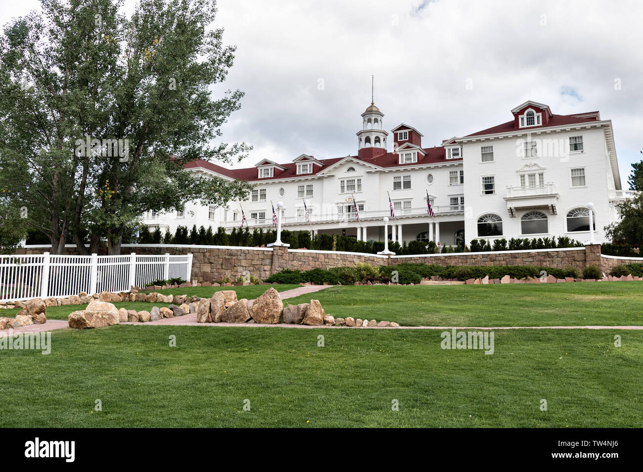 Beginning of Autumn Stanley Hotel Estes Park Rocky Mountains Colorado Sling  Chair by Enzwell Artworks