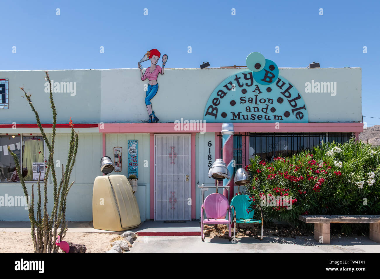 Beauty Bubble - a salon and museum in Yucca Valley, California Stock Photo