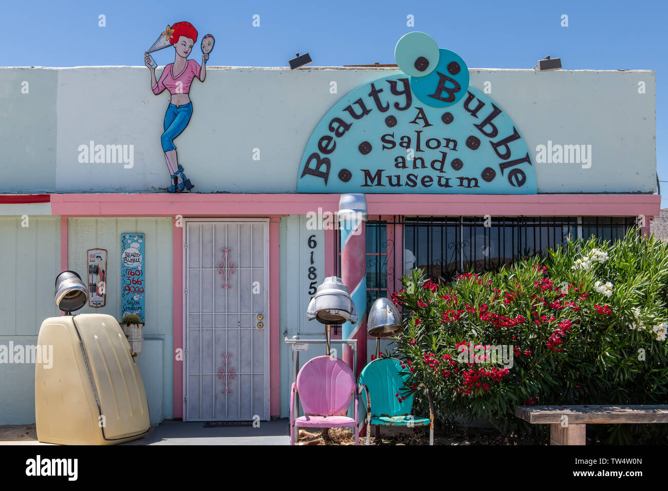 Beauty Bubble a salon and museum in Yucca Valley, California Stock