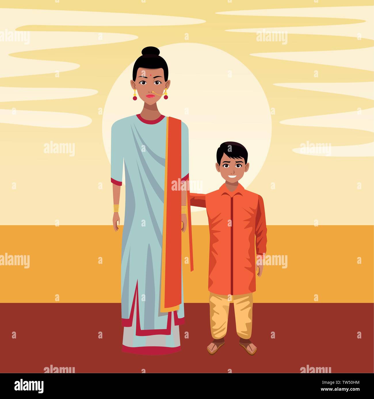 indian family avatar cartoon character Stock Vector Image & Art - Alamy