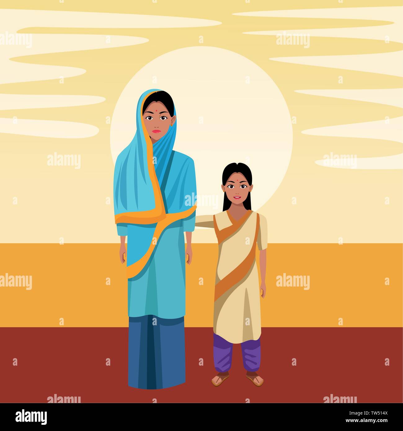 indian family avatar cartoon character Stock Vector Image & Art - Alamy