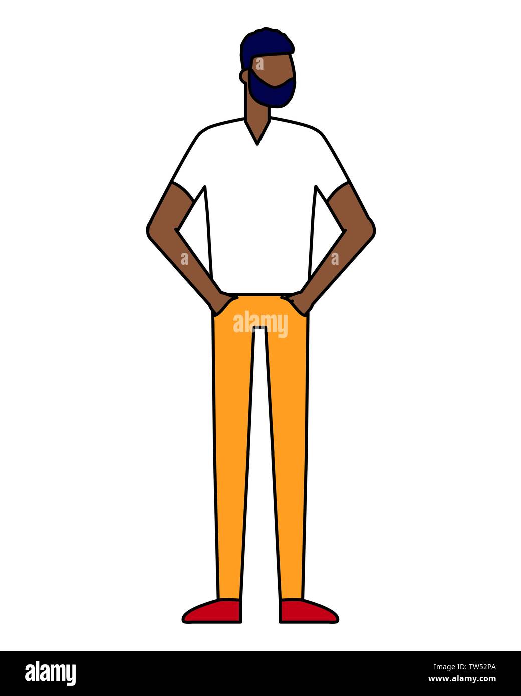 afro american man standing character Stock Vector Image & Art - Alamy