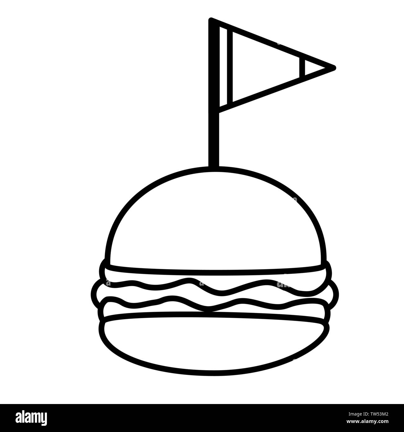 burger and flag american independence day Stock Vector