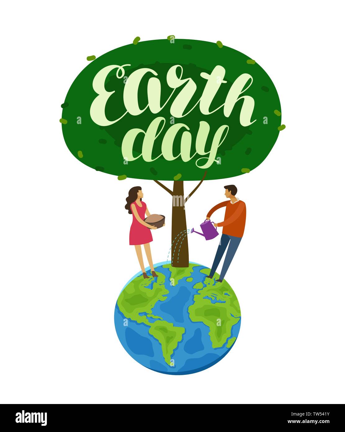 Happy Earth Day Banner. Environment safety concept. Ecology vector Stock Vector