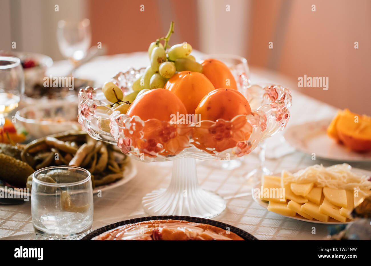 holiday table close-up Stock Photo