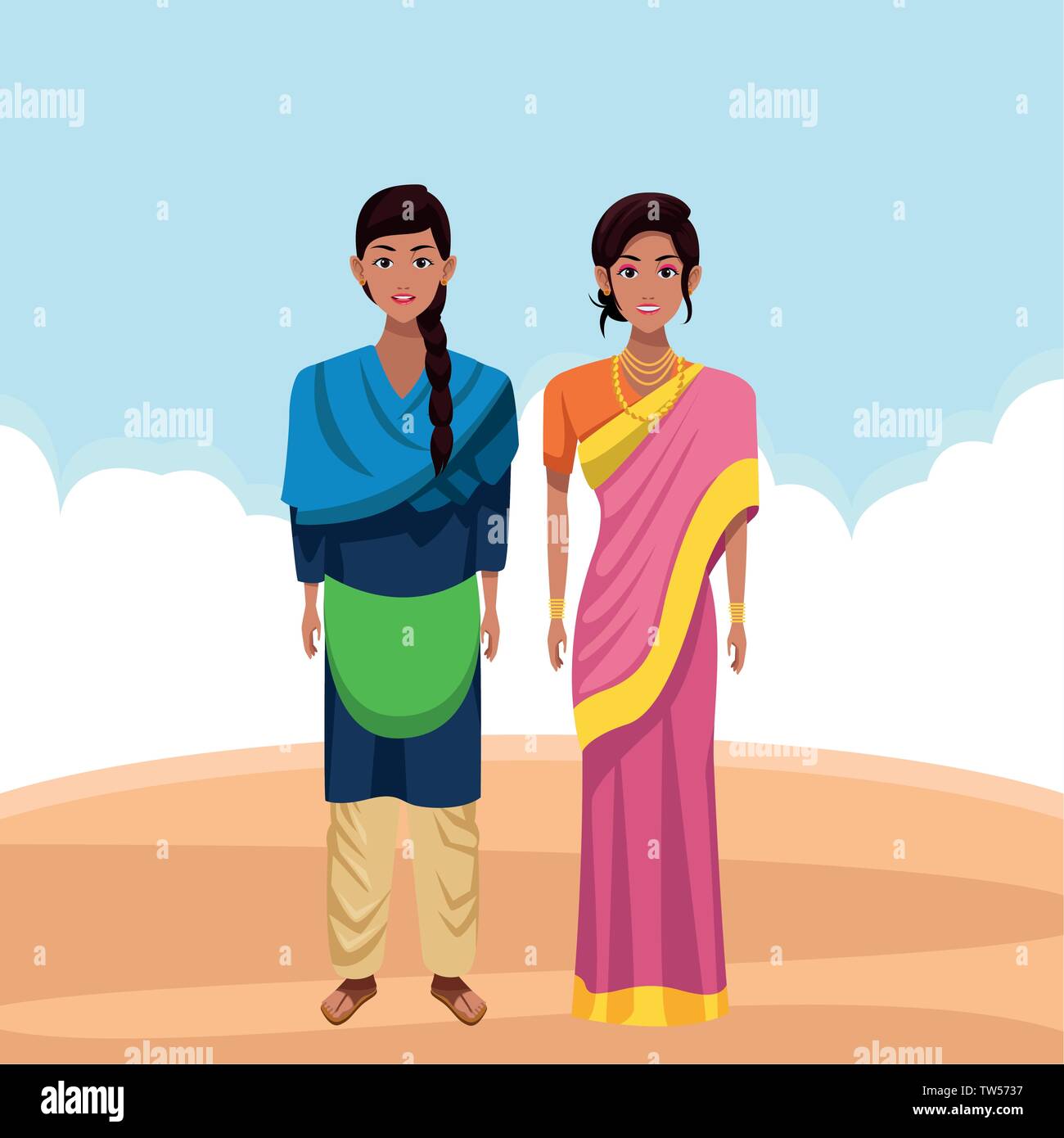indian women avatar cartoon character Stock Vector Image & Art - Alamy