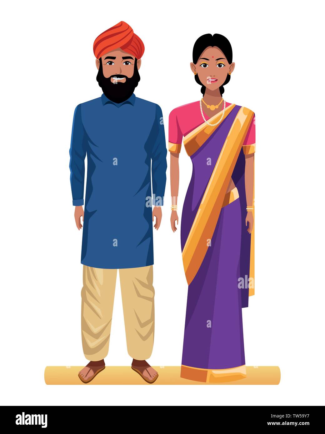 indian couple avatar cartoon character Stock Vector Image & Art - Alamy