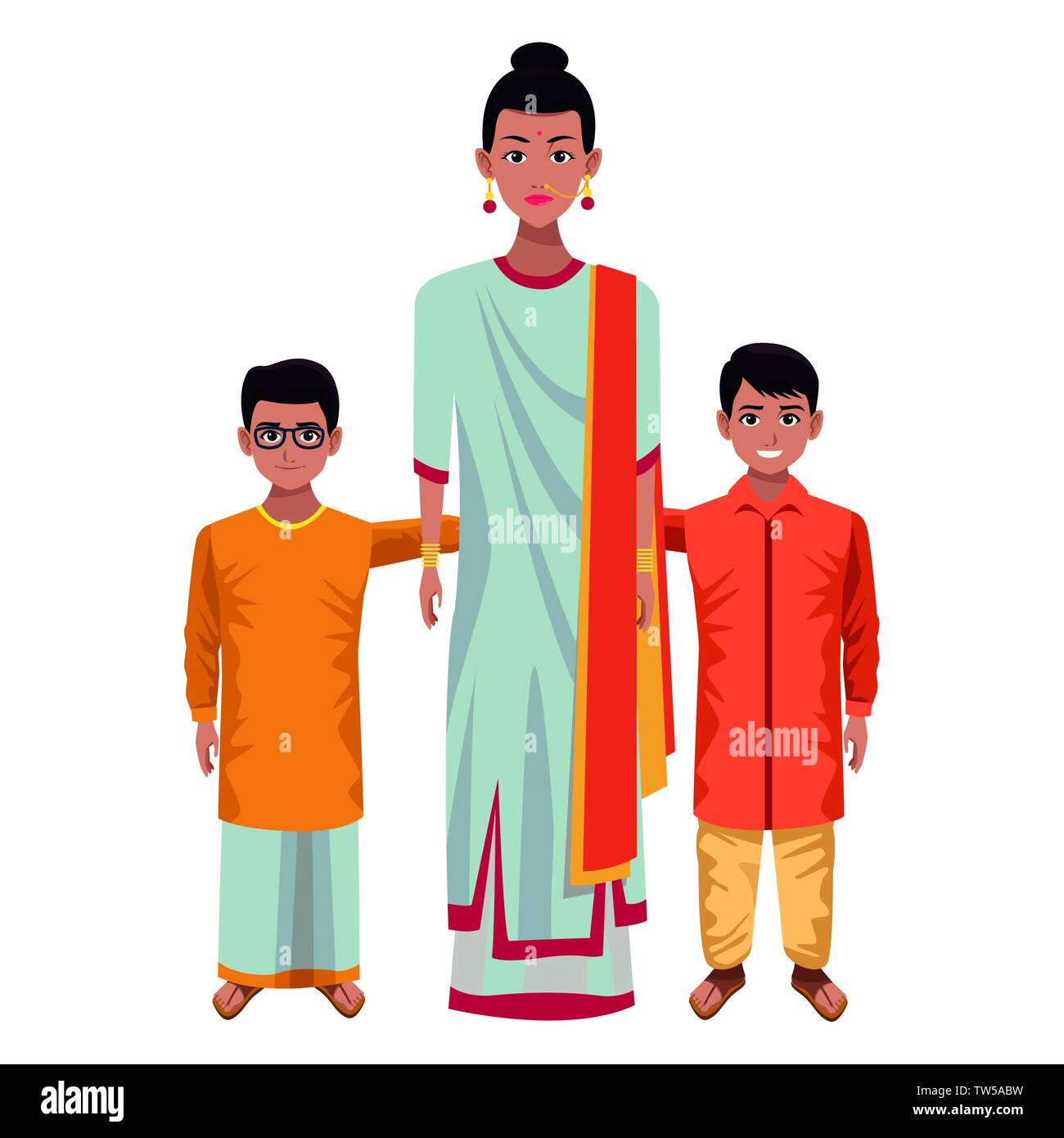 indian family avatar cartoon character Stock Vector Image & Art - Alamy